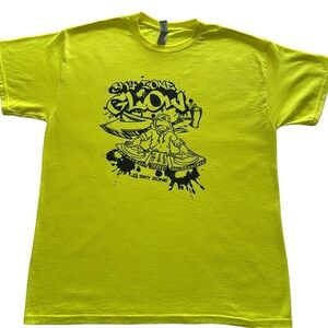 Sky Zone Gildan Reeves Shirt Logo Graphic High Visibility Neon Color Size Large